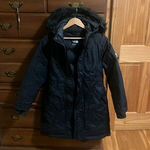 The North Face Goose Down-Filled Black Parka with Black faux fur hood Women’s M